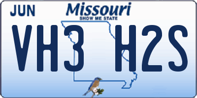MO license plate VH3H2S