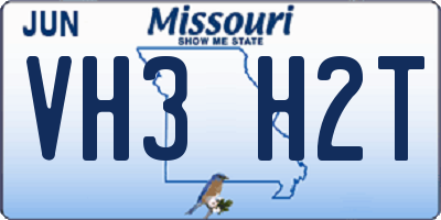 MO license plate VH3H2T