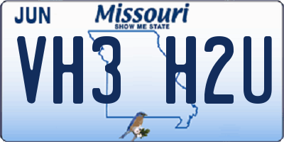 MO license plate VH3H2U