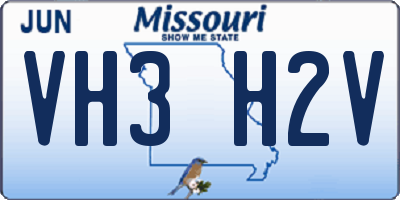 MO license plate VH3H2V