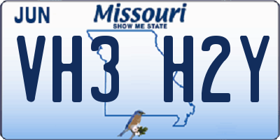 MO license plate VH3H2Y