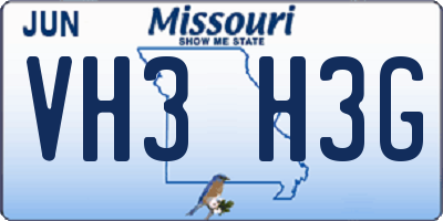 MO license plate VH3H3G