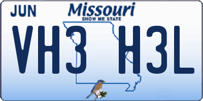 MO license plate VH3H3L