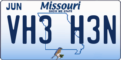MO license plate VH3H3N