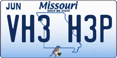 MO license plate VH3H3P