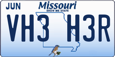 MO license plate VH3H3R