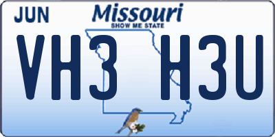 MO license plate VH3H3U