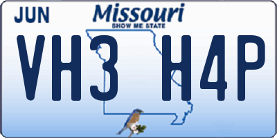 MO license plate VH3H4P