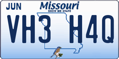 MO license plate VH3H4Q