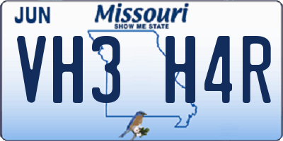 MO license plate VH3H4R