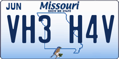 MO license plate VH3H4V