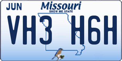 MO license plate VH3H6H