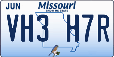 MO license plate VH3H7R