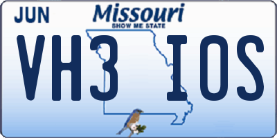 MO license plate VH3I0S