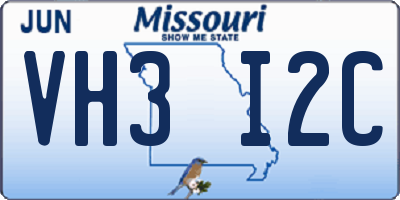 MO license plate VH3I2C