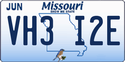 MO license plate VH3I2E