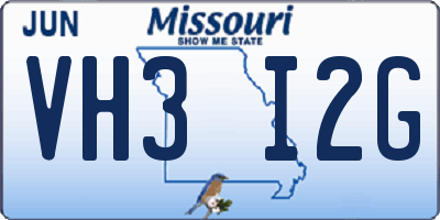 MO license plate VH3I2G