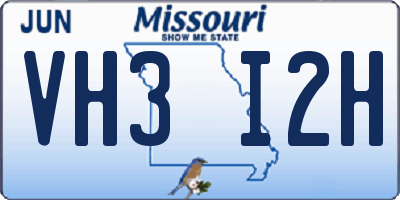 MO license plate VH3I2H