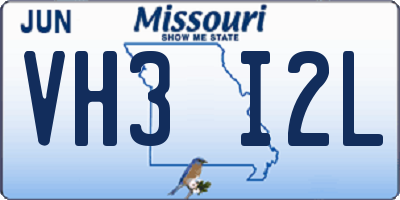 MO license plate VH3I2L