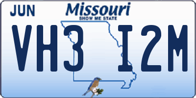 MO license plate VH3I2M