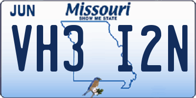 MO license plate VH3I2N