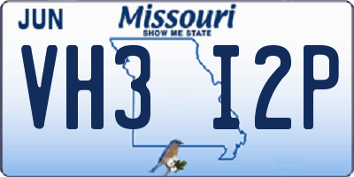 MO license plate VH3I2P