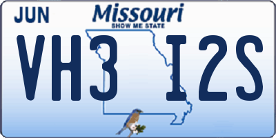 MO license plate VH3I2S