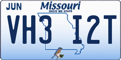 MO license plate VH3I2T