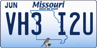 MO license plate VH3I2U
