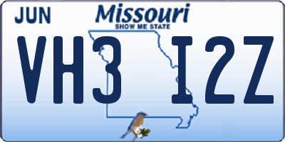 MO license plate VH3I2Z