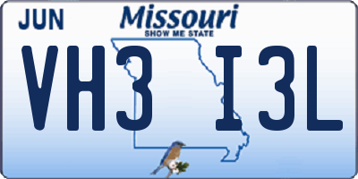 MO license plate VH3I3L