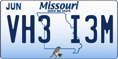 MO license plate VH3I3M