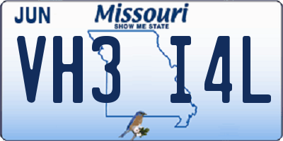 MO license plate VH3I4L