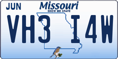 MO license plate VH3I4W