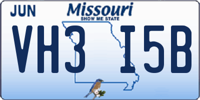 MO license plate VH3I5B