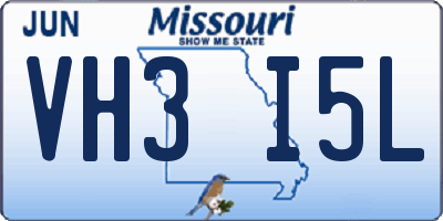 MO license plate VH3I5L