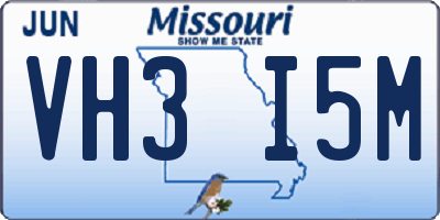 MO license plate VH3I5M