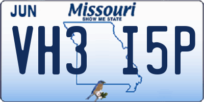 MO license plate VH3I5P