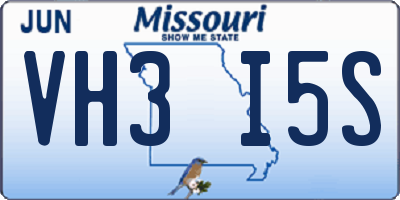 MO license plate VH3I5S