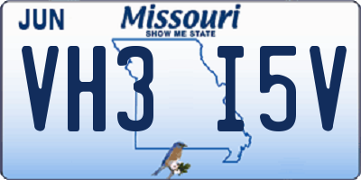 MO license plate VH3I5V