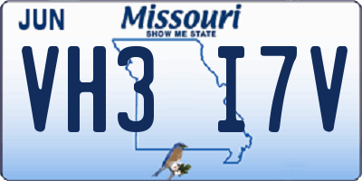MO license plate VH3I7V