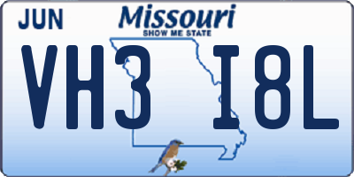 MO license plate VH3I8L