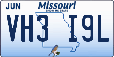 MO license plate VH3I9L