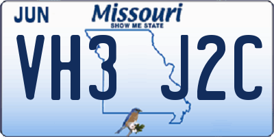 MO license plate VH3J2C