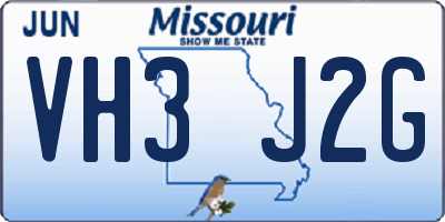 MO license plate VH3J2G