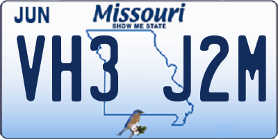 MO license plate VH3J2M