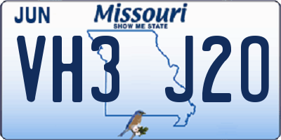MO license plate VH3J2O