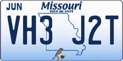 MO license plate VH3J2T