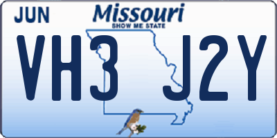 MO license plate VH3J2Y