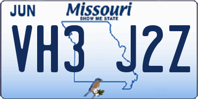 MO license plate VH3J2Z